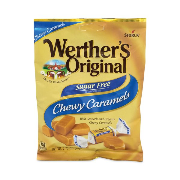 Werthers Original Sugar Free Chewy Caramel Candy, 275 oz Bag, PK3, 3PK 38279